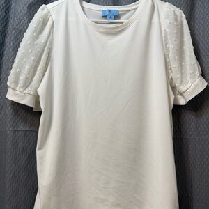 CeCe white Blouse Boxy Embellished
